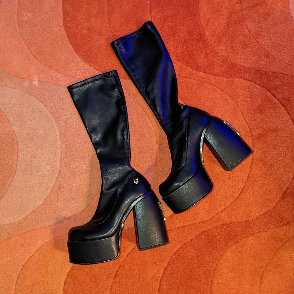 Naked Wolfe Spice 90s Style Black Platform Boot